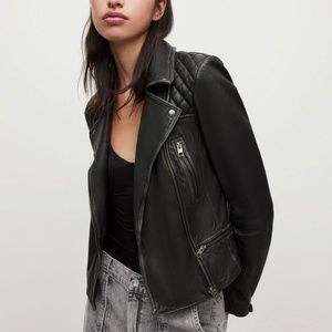 All Saints Cargo Leather Biker Jacket
